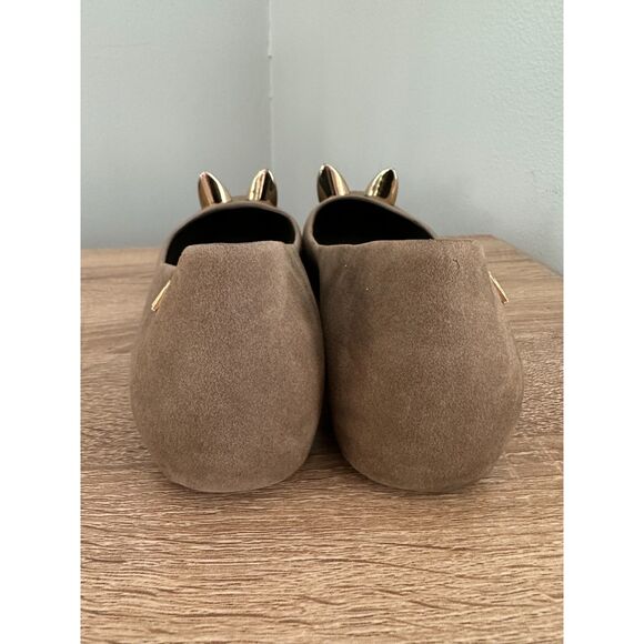 Melissa MEOW Cat Flats Gray Brown Peep Toe Ballet Shoes Womens sz 9 EU 40 - Picture 5 of 12